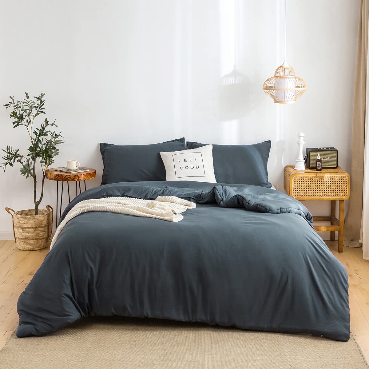Washed Microfiber Comforter Set