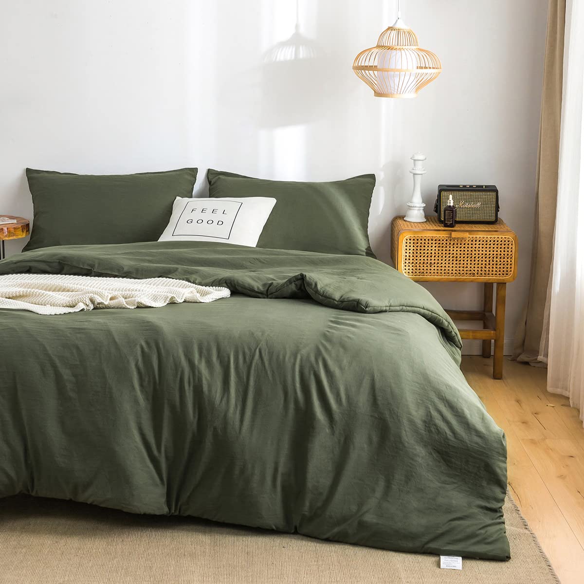 Washed Microfiber Comforter Set