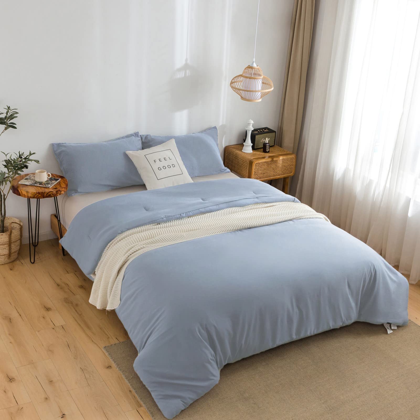 Washed Microfiber Comforter Set