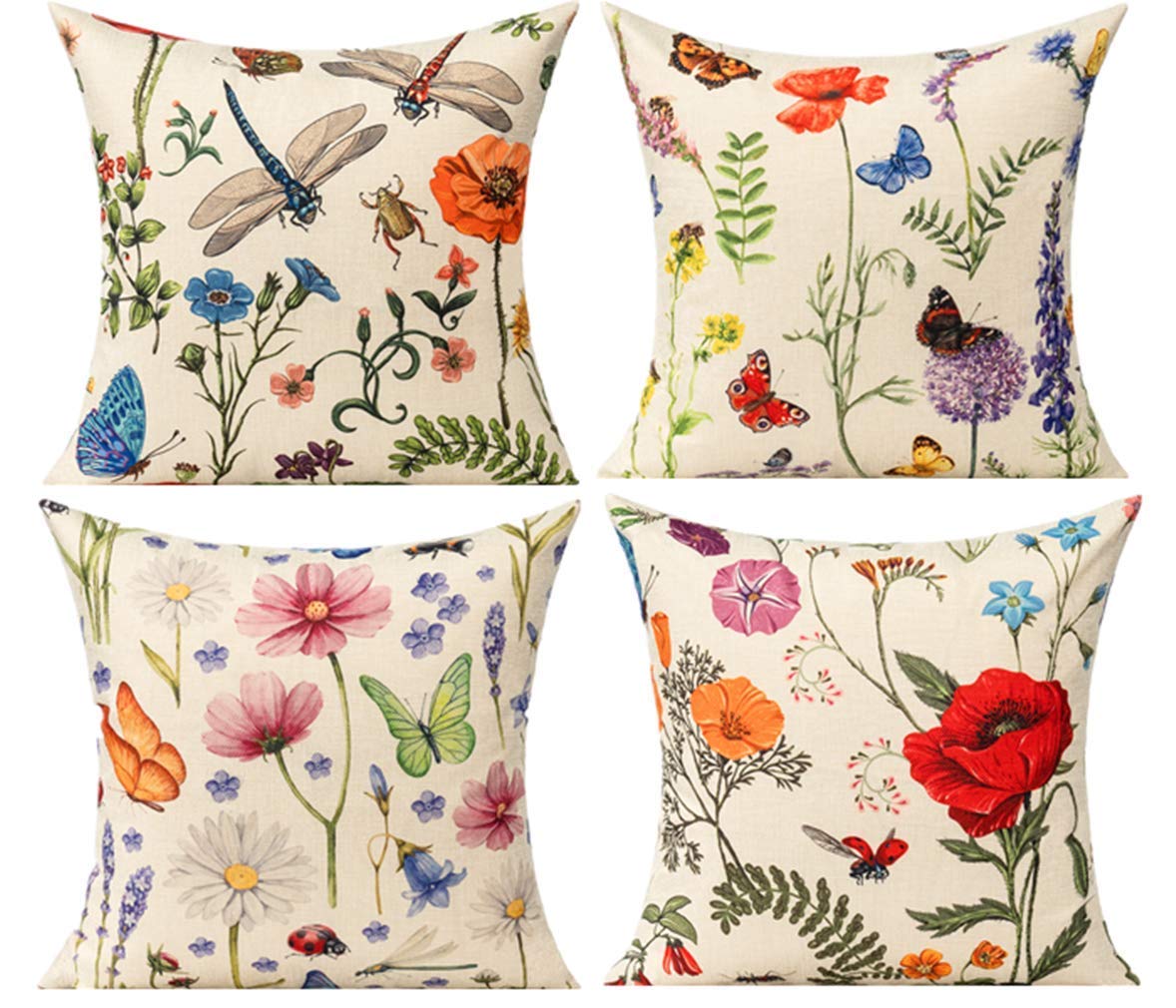 All Smiles Spring Outdoor Patio Throw Pillow Covers