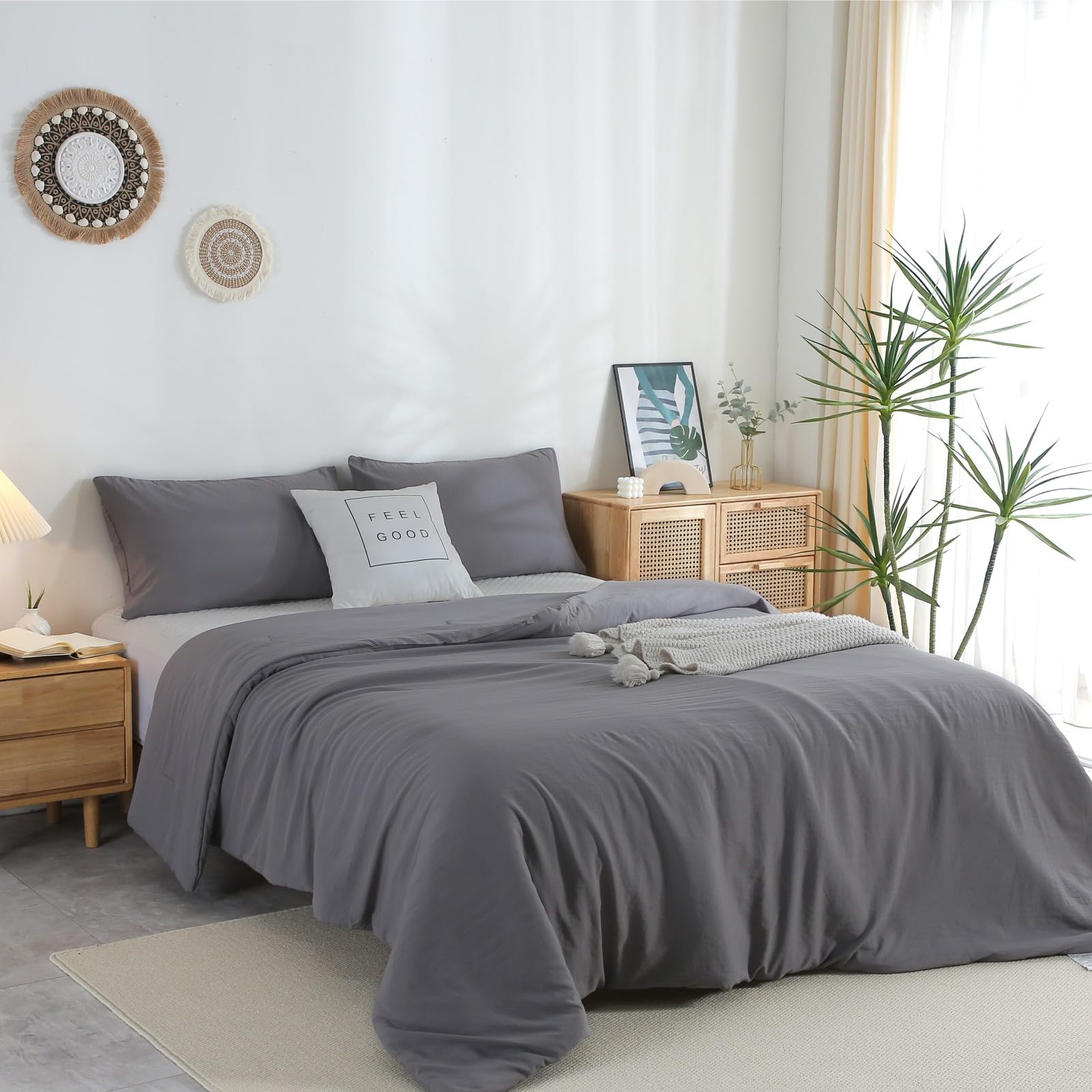 Washed Microfiber Comforter Set