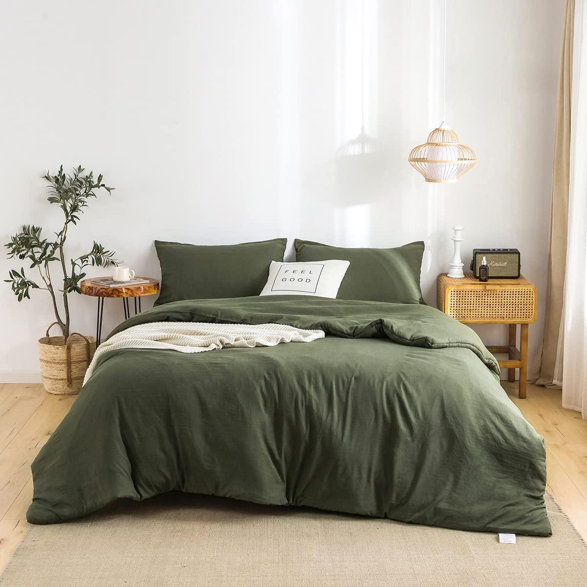 Washed Microfiber Comforter Set