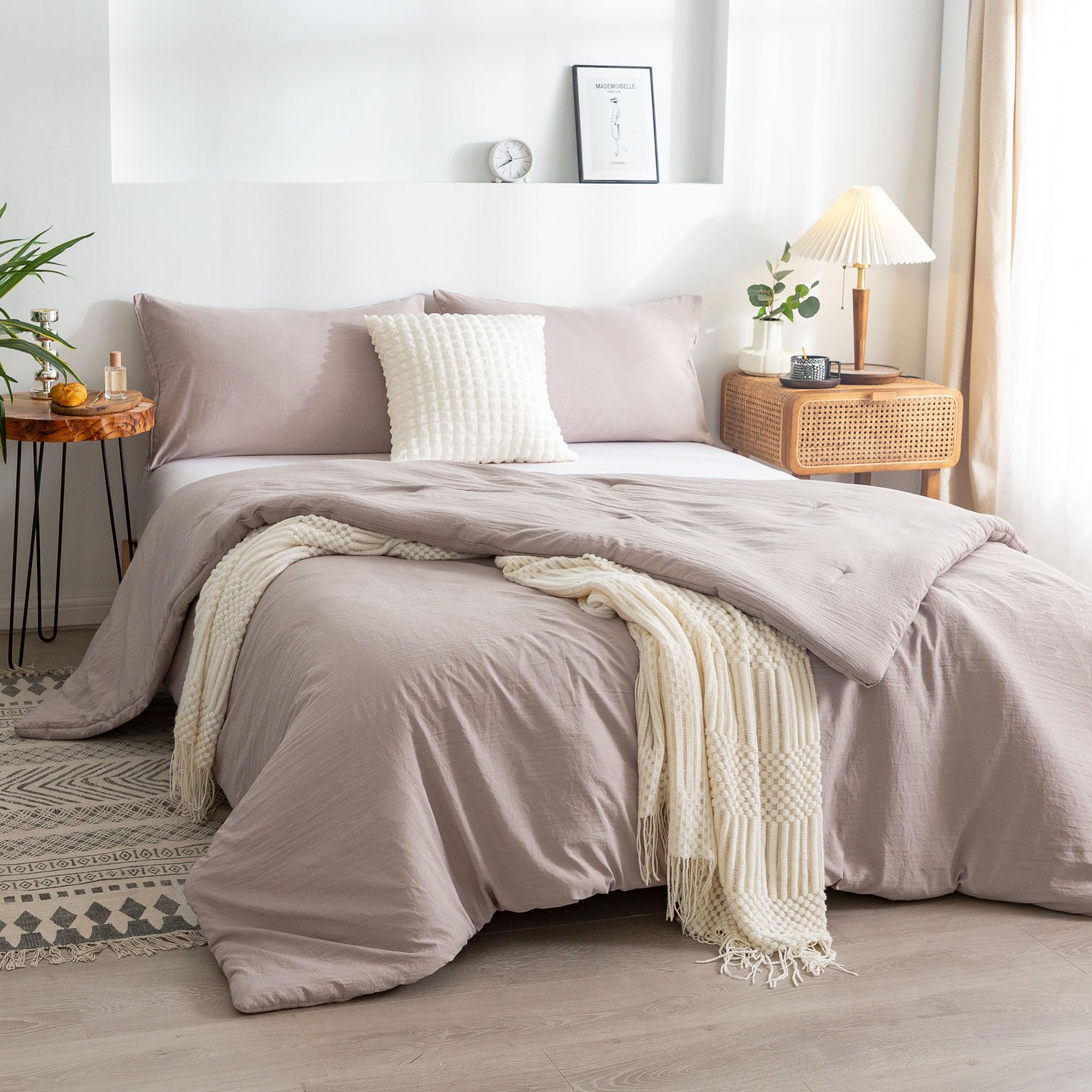 Washed Microfiber Comforter Set