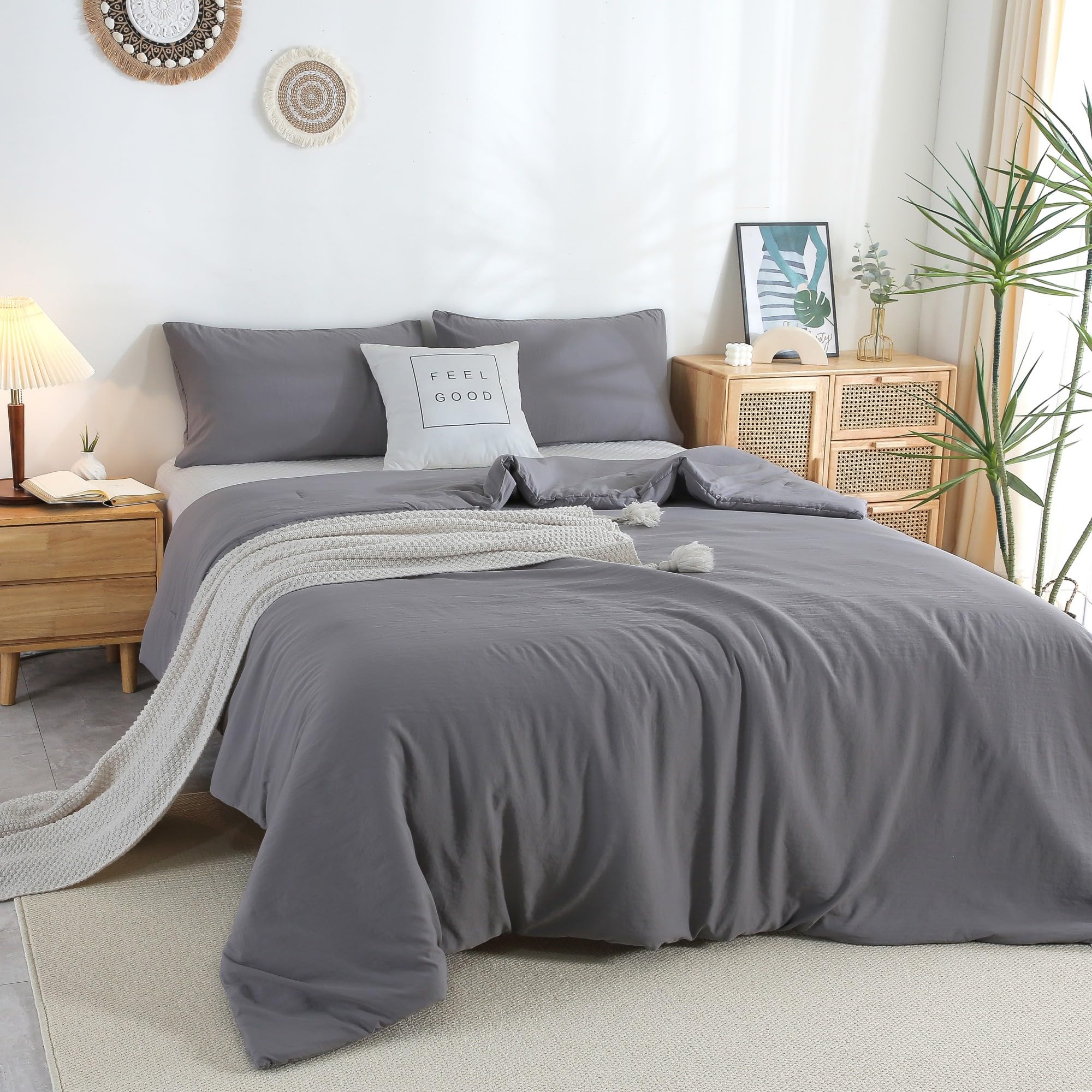 Washed Microfiber Comforter Set