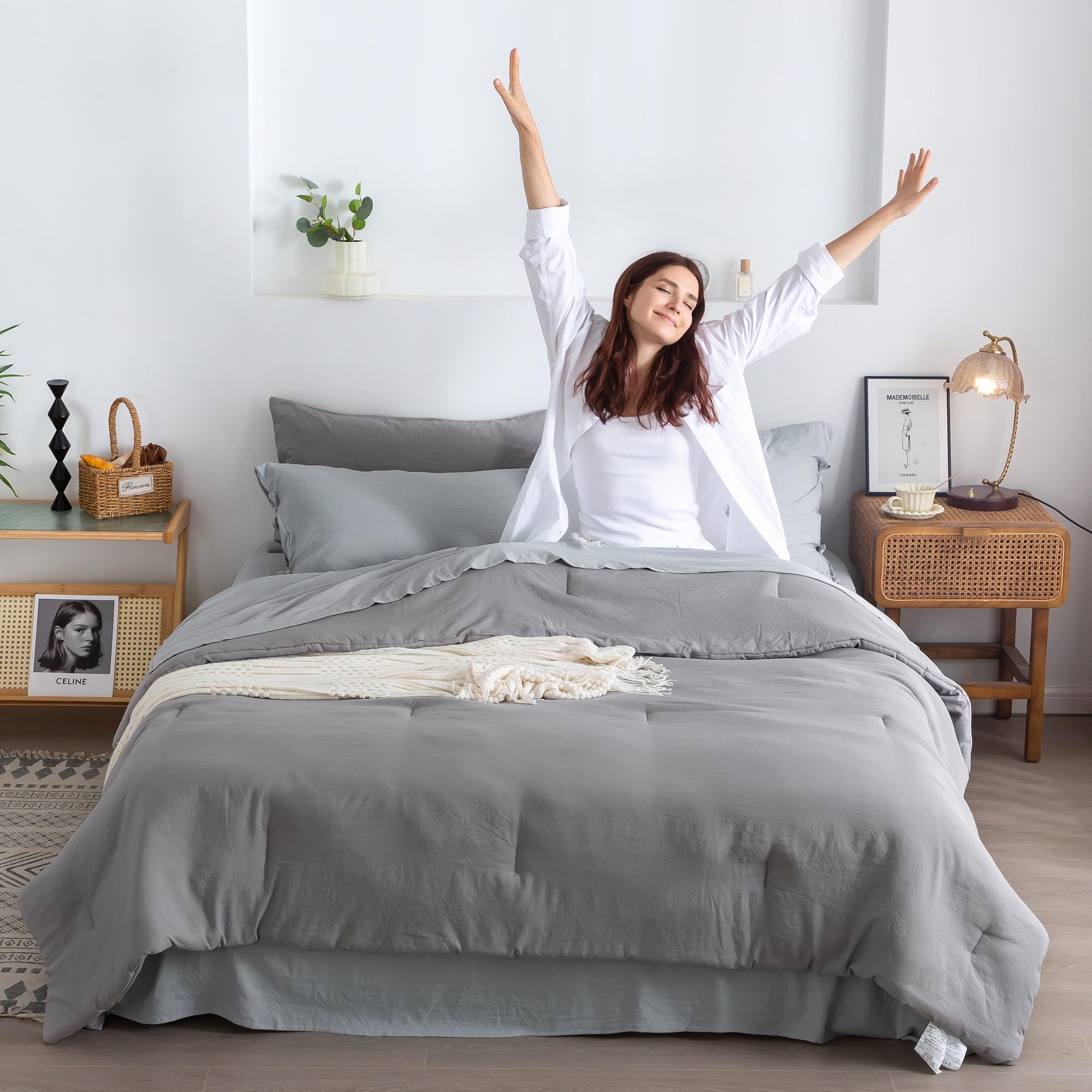 Washed Microfiber Comforter Set