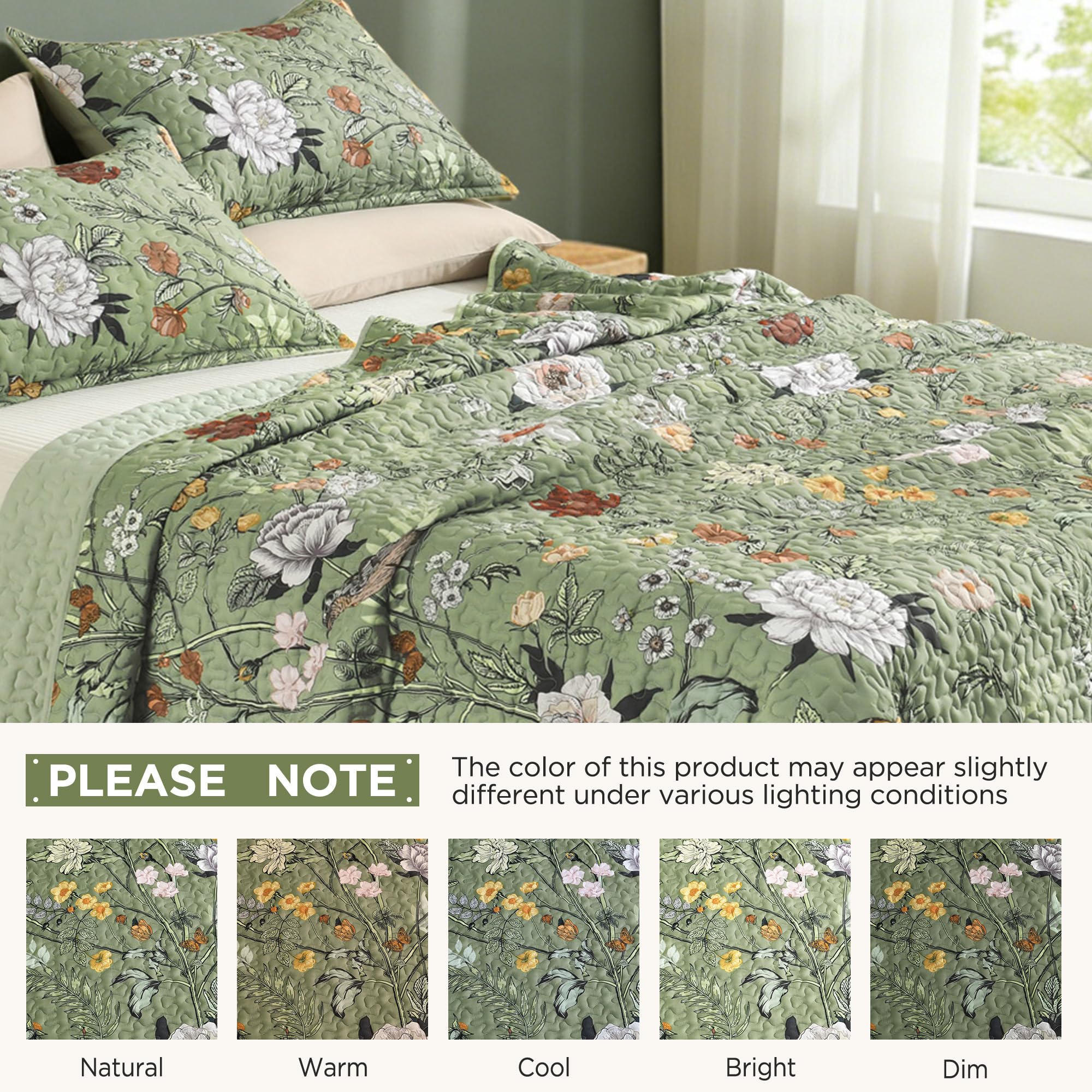 Botanical Floral Quilt Set
