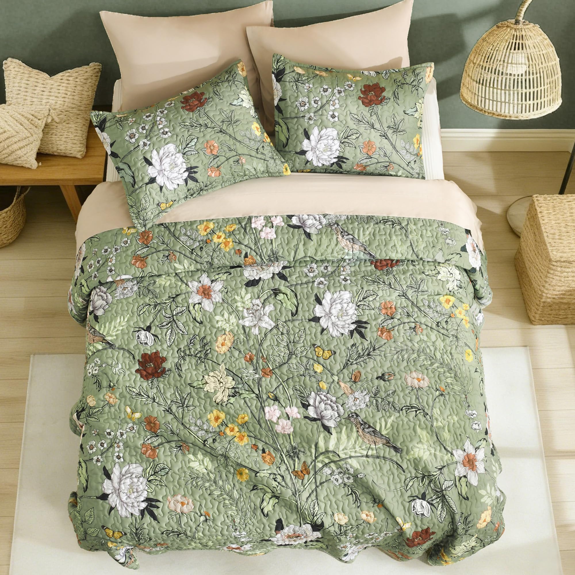Botanical Floral Quilt Set