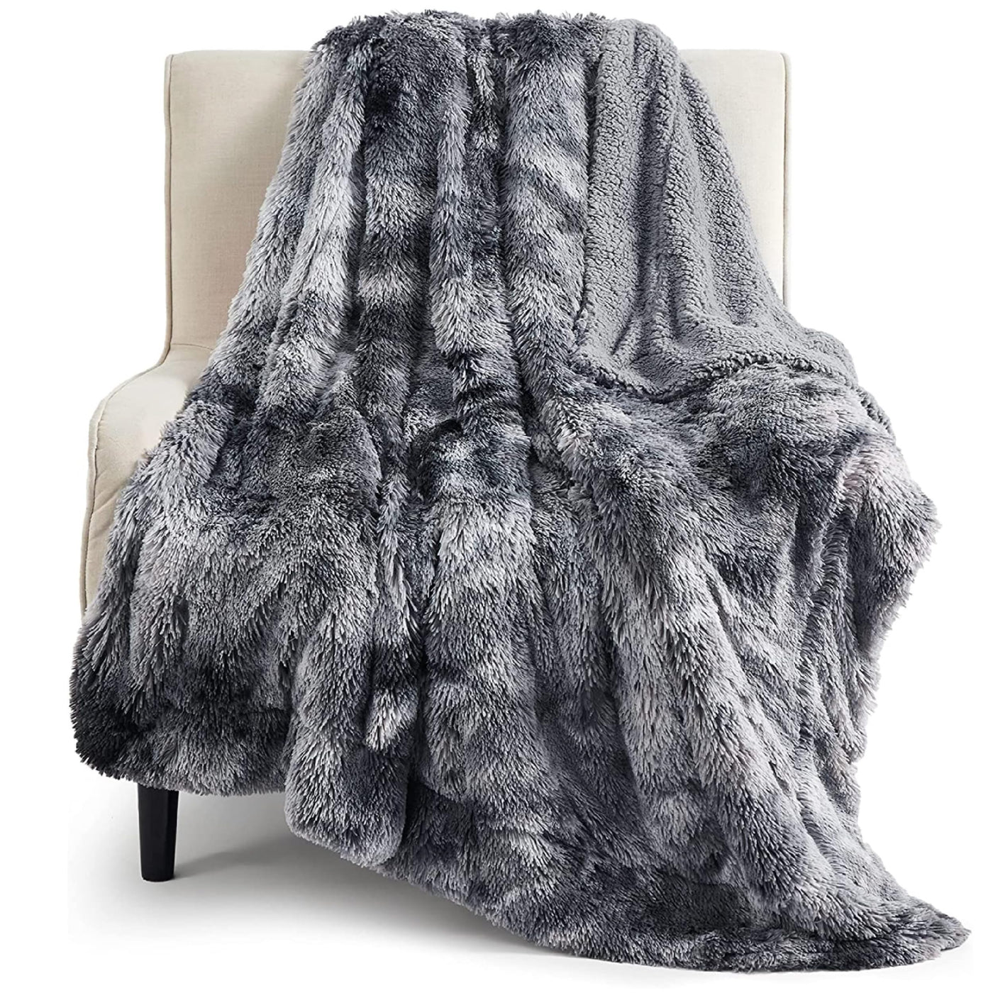 Bedsure Fuzzy Faux Fur Throw Blanket Polyester blanket
