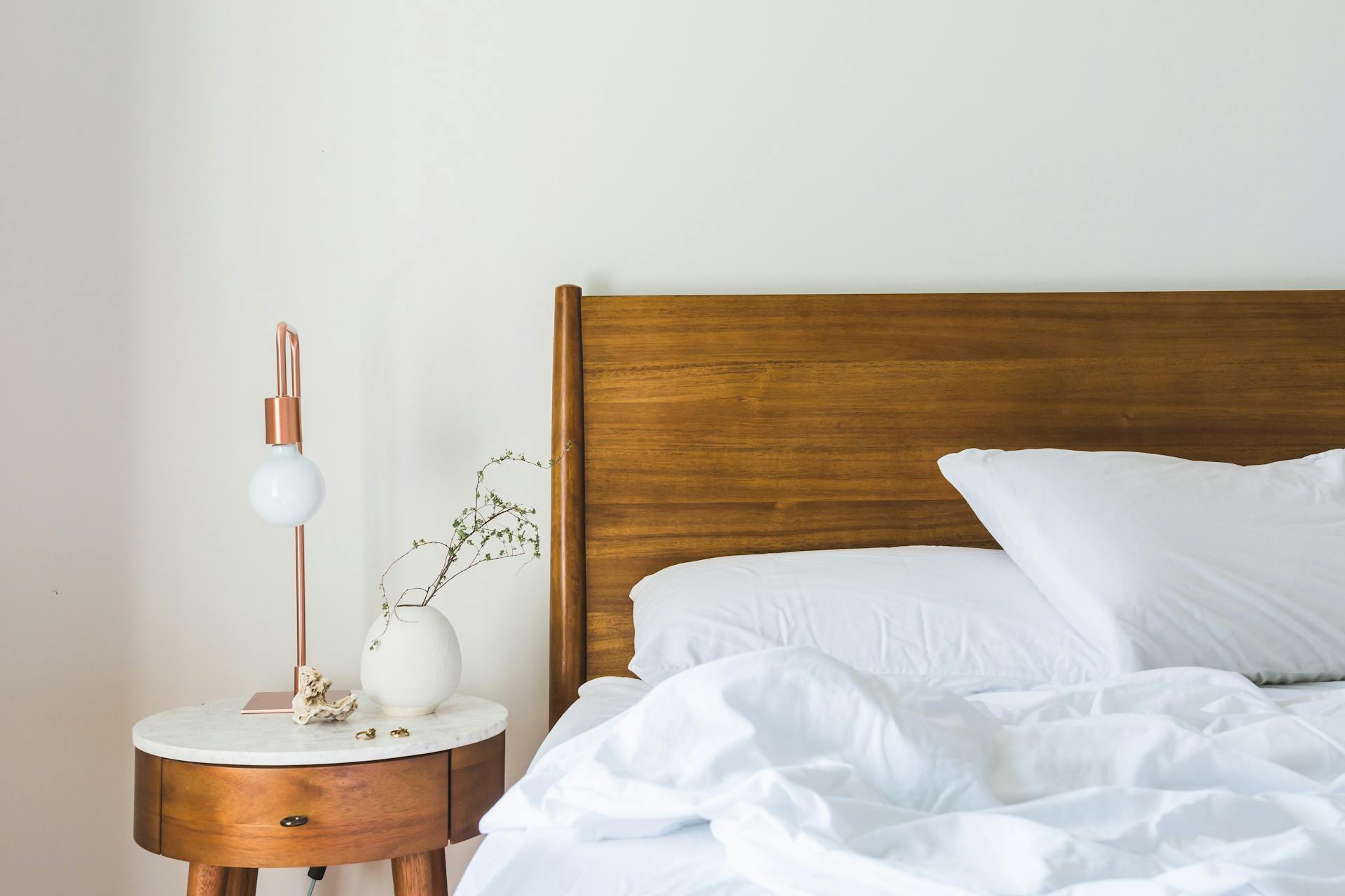 Warm organic bedding scene